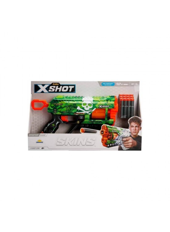 Sunman Oyuncak X-Shot Skins Griefer 12 Mermili Sünger Dart Atan Silah 32 cm