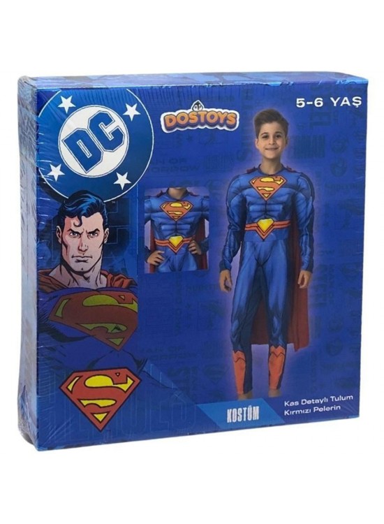 Superman Kaslı Kostüm Kutulu 5-6 Yaş