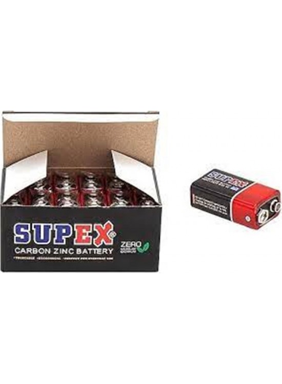 Supex 6F22 9V Çinko Karbon Pil 12 li Paket Supex 6F22 9V Çinko Karbon Pil 12 li Paket