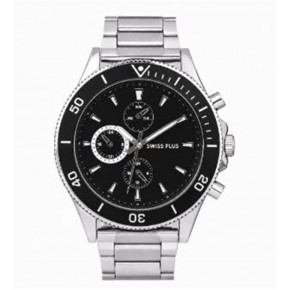 Swiss Plus Man Watch Basic Seri Model-10 ST3516AGS Lüx Black-Silver(Kol Saati)