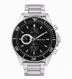 Swiss Plus Man Watch Basic Seri Model-10 ST3516AGS Lüx Black-Silver(Kol Saati)