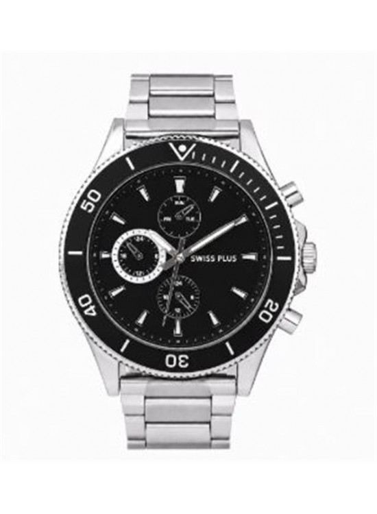 Swiss Plus Man Watch Basic Seri Model-10 ST3516AGS Lüx Black-Silver(Kol Saati)