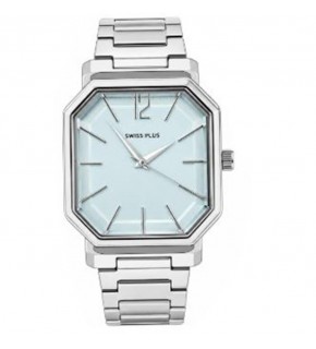 Swiss Plus Man Watch Basic Seri Model-11 ST3507AGS Max Plus Light Blue-Silver(Kol Saati)