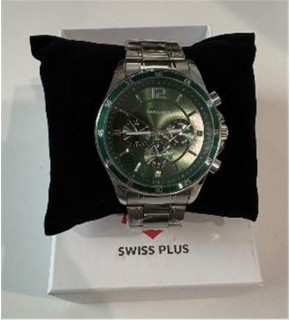 Swiss Plus Man Watch Basic Seri Model-2 ST3516AGS Green-Silver(Kol Saati)