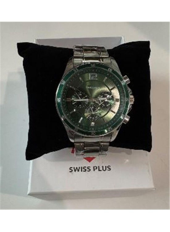 Swiss Plus Man Watch Basic Seri Model-2 ST3516AGS Green-Silver(Kol Saati) Swiss Plus Man Watch Basic Seri Model-2 ST3516AGS Green-Silver(Kol Saati)
