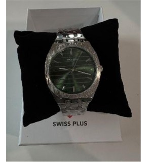 Swiss Plus Man Watch Basic Seri Model-5 ST2302AGP Green-Silver(Kol Saati)