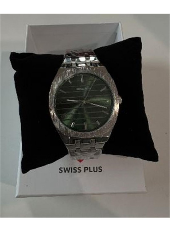 Swiss Plus Man Watch Basic Seri Model-5 ST2302AGP Green-Silver(Kol Saati)