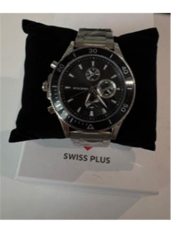 Swiss Plus Man Watch Basic Seri Model-7 ST3504AGS Lüx Black-Silver(Kol Saati)