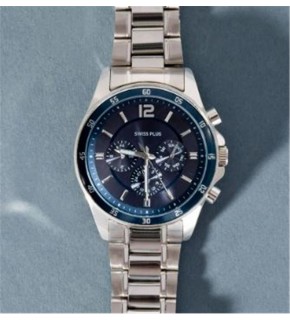 Swiss Plus Man Watch Basic Seri Model-8 ST3516AGS Lüx Blue-Silver(Kol Saati)