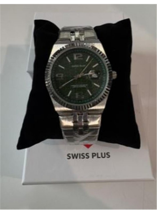 Swiss Plus Man Watch Premium Seri Model-2ST3442AGS Green-Silver(Kol Saati) Swiss Plus Man Watch Premium Seri Model-2ST3442AGS Green-Silver(Kol Saati)