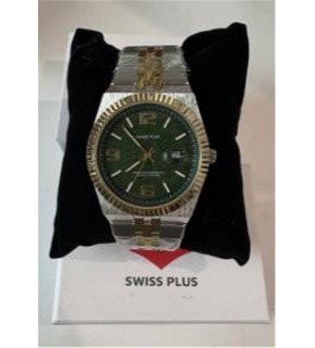 Swiss Plus Man Watch Premium Seri Model-3 ST3450AGS Green-Gold(Kol Saati)