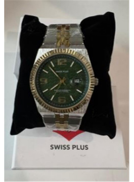 Swiss Plus Man Watch Premium Seri Model-3 ST3450AGS Green-Gold(Kol Saati)