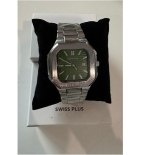 Swiss Plus Man Watch Premium Seri Model-7 RS23146 Green-Silver(Kol Saati)
