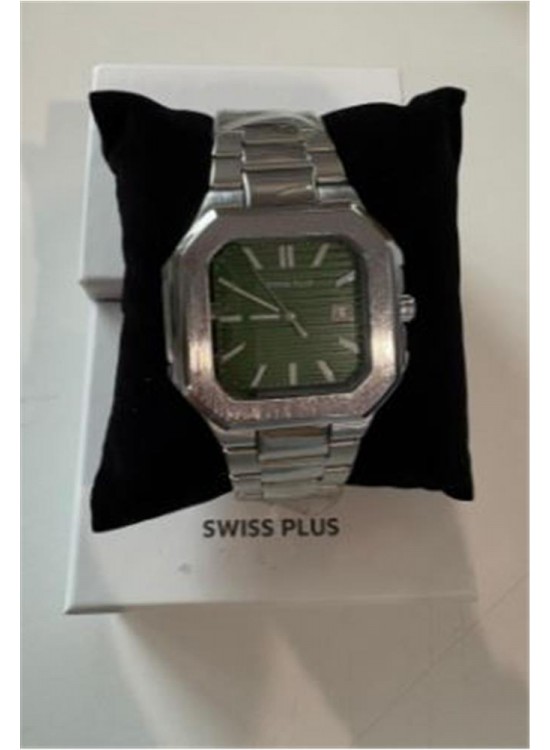 Swiss Plus Man Watch Premium Seri Model-7 RS23146 Green-Silver(Kol Saati) Swiss Plus Man Watch Premium Seri Model-7 RS23146 Green-Silver(Kol Saati)