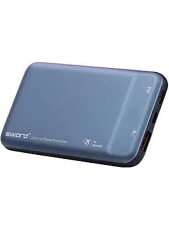 Sword 10F53 10.000mah Gray Hızlı Şarj Powerbank