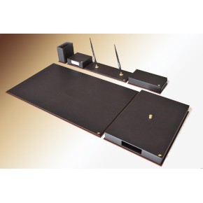 Tabac Sümen Takımı Deri Ve Ağaç Mat Siyah 670-11