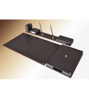 Tabac Sümen Takımı Deri Ve Ağaç Mat Siyah 670-11