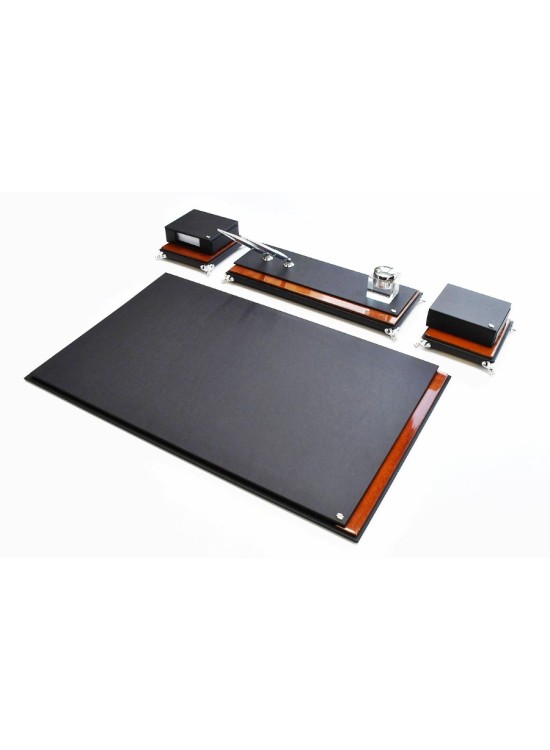 Tabac Sümen Takımı Deri Ve Ağaç Mat Siyah 710-11