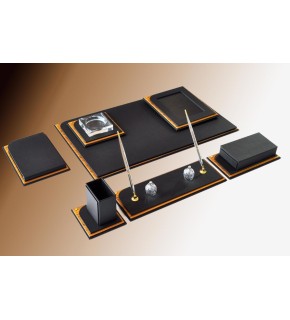 Tabac Sümen Takımı Deri Ve Ağaç Mat Siyah 760-11