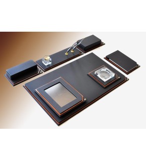 Tabac Sümen Takımı Deri Ve Ağaç Mat Siyah 770-11