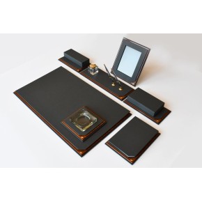 Tabac Sümen Takımı Deri Ve Ağaç Mat Siyah 780-11