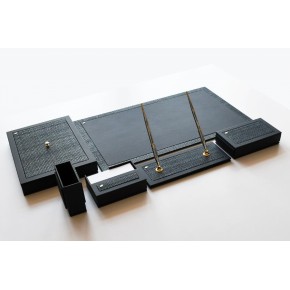 Tabac Sümen Takımı Deri Ve Hasır Mat Siyah 740-11