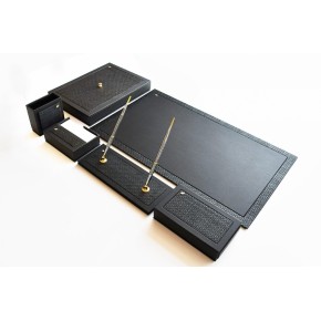 Tabac Sümen Takımı Deri Ve Hasır Mat Siyah 740-11