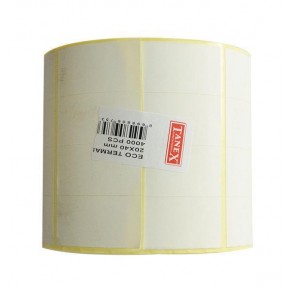Tanex Barkod Etiketi Termal Eco 20x40 MM 25 MM Çap 4000 Lİ 4 LÜ