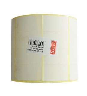 Tanex Barkod Etiketi Termal Eco 20x40 MM 25 MM Çap 4000 Lİ 4 LÜ