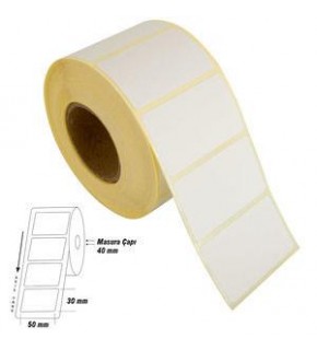 Tanex Barkod Etiketi Termal Eco 50x30 MM 40 MM Çap 1000 Li (1 Adet)