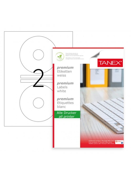 Tanex Cd Etiketi Laser-Copy-Inkjet 100 YP 118x41 MM TW-2041