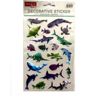 Tanex Deniz Canlıları 3-d Serisi Puffy Etiketi Tnx-25365