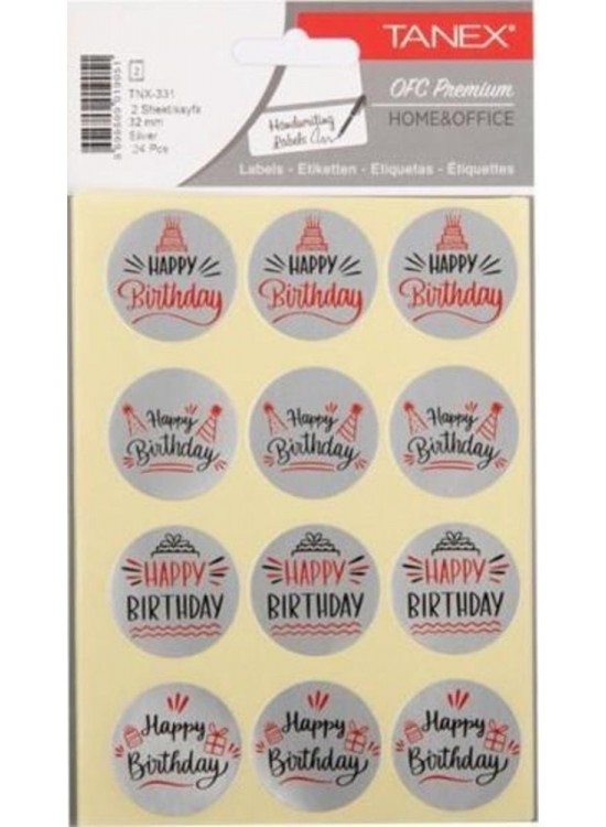 Tanex Doğum Günü Etiketi 32 MM Sılver Tnx-331 (1 Adet) Tanex Doğum Günü Etiketi 32 MM Sılver Tnx-331 (1 Adet)