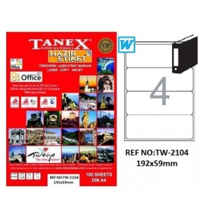 Tanex Laser Etiket 100 YP 192x59 Laser-Copy-Inkjet TW-2104