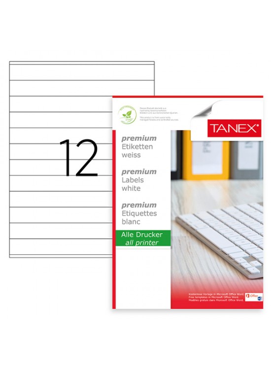 Tanex Laser Etiket 100 YP 210x24 Laser-Copy-Inkjet TW-2524