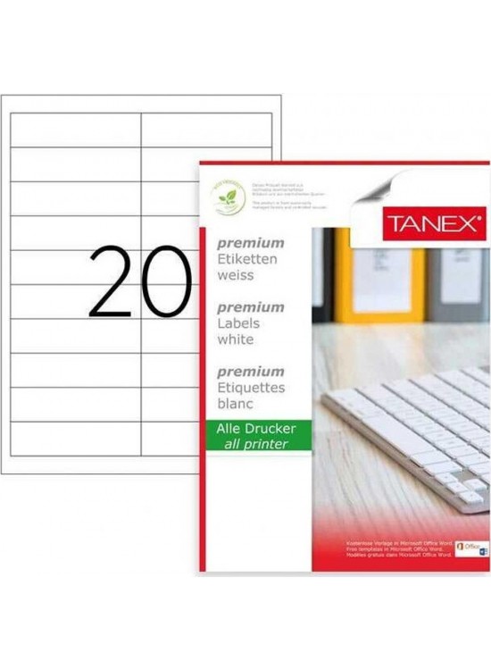 Tanex Laser Etiket 95x26 MM 100 Ad. Tw-2020