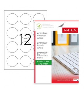 Tanex Laser Etiket 100 YP 0.60 MM Laser-Copy-Inkjet Yuvarlak TW-2160