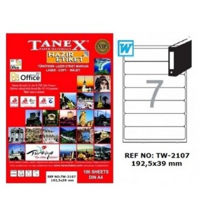 Tanex Laser Etiket 100 YP 192.5x39 Laser-Copy-Inkjet TW-2107