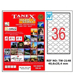 Tanex Laser Etiket 100 YP 40x25 Laser-Copy-Inkjet TW-2148