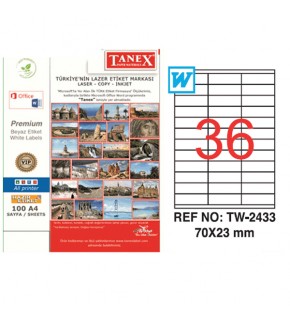 Tanex Laser Etiket 100 YP 70x23 Laser-Copy-Inkjet TW-2433