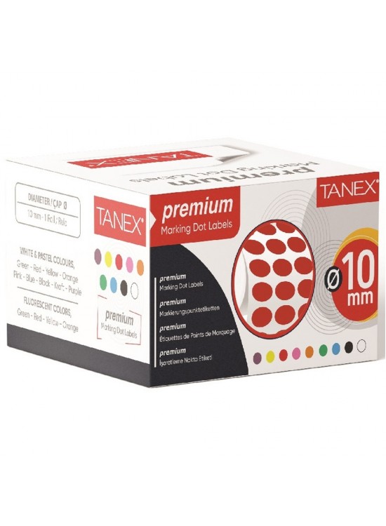 Tanex Nokta Etiket 10 MM 5000 Li Kırmızı Tekli Kutu Tanex Nokta Etiket 10 MM 5000 Li Kırmızı Tekli Kutu