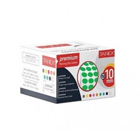 Tanex Nokta Etiket 10 MM 5000 Li Yeşil Tekli Kutu