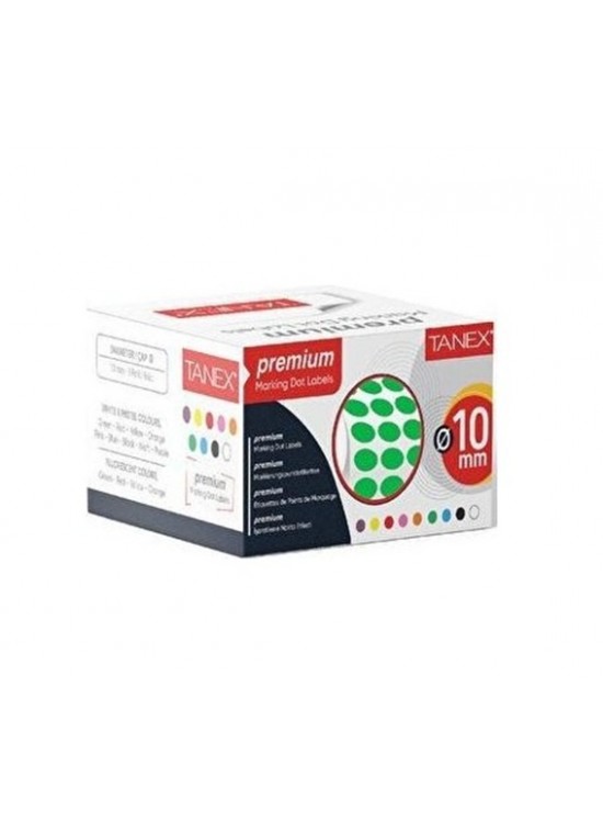 Tanex Nokta Etiket 10 MM 5000 Li Yeşil Tekli Kutu