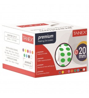 Tanex Nokta Etiket 20 MM 2500 Li Yeşil  Tekli Kutu