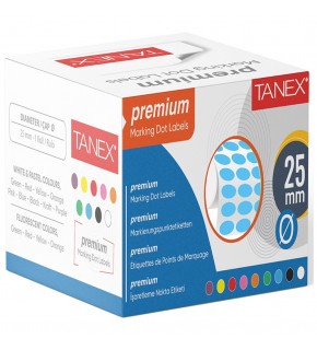 Tanex Nokta Etiketi 25 MM Mavi 2500 Li Tekli Kutu
