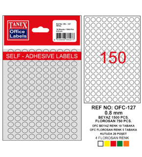 Tanex Ofis Etiketi Beyaz Ofc-127