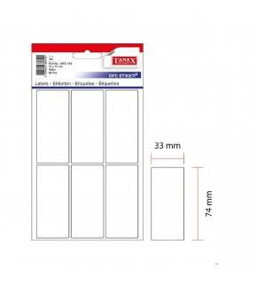 Tanex Ofis Etiketi Poşetli 33x74 MM Beyaz 192 Li OFC-119 (1 Adet)