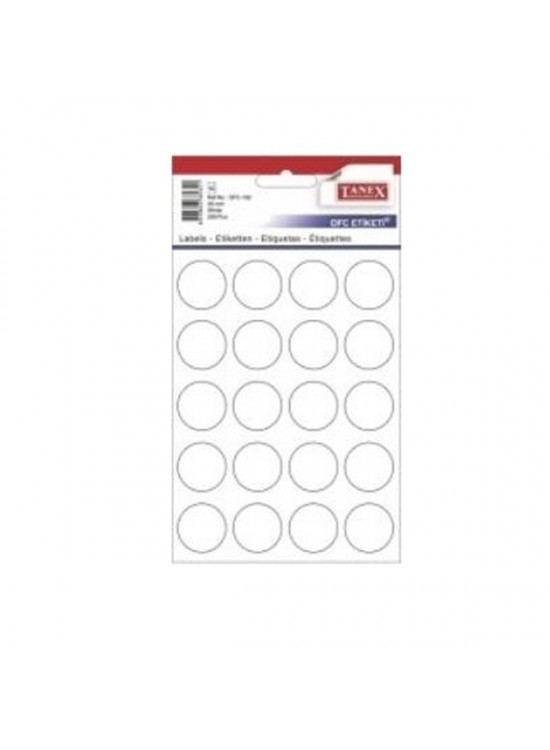 Tanex Ofis Etiketi Poşetli Yuvarlak 25 mm Beyaz OFC-132 (1 Adet) Tanex Ofis Etiketi Poşetli Yuvarlak 25 mm Beyaz OFC-132 (1 Adet)