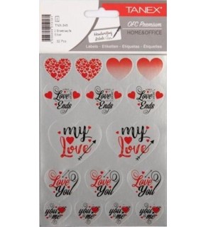 Tanex Sılver Kalp Etiketi-5  Tnx-345 (1 Adet)