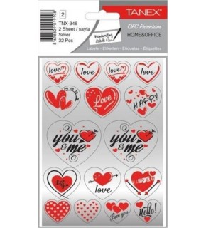 Tanex Sılver Kalp Etiketi-6  Tnx-346 (1 Adet)
